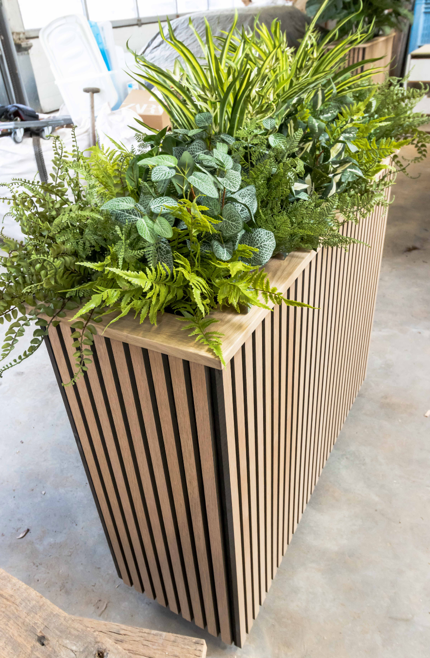 Plantenbak van akupanelen incl. kunstplanten