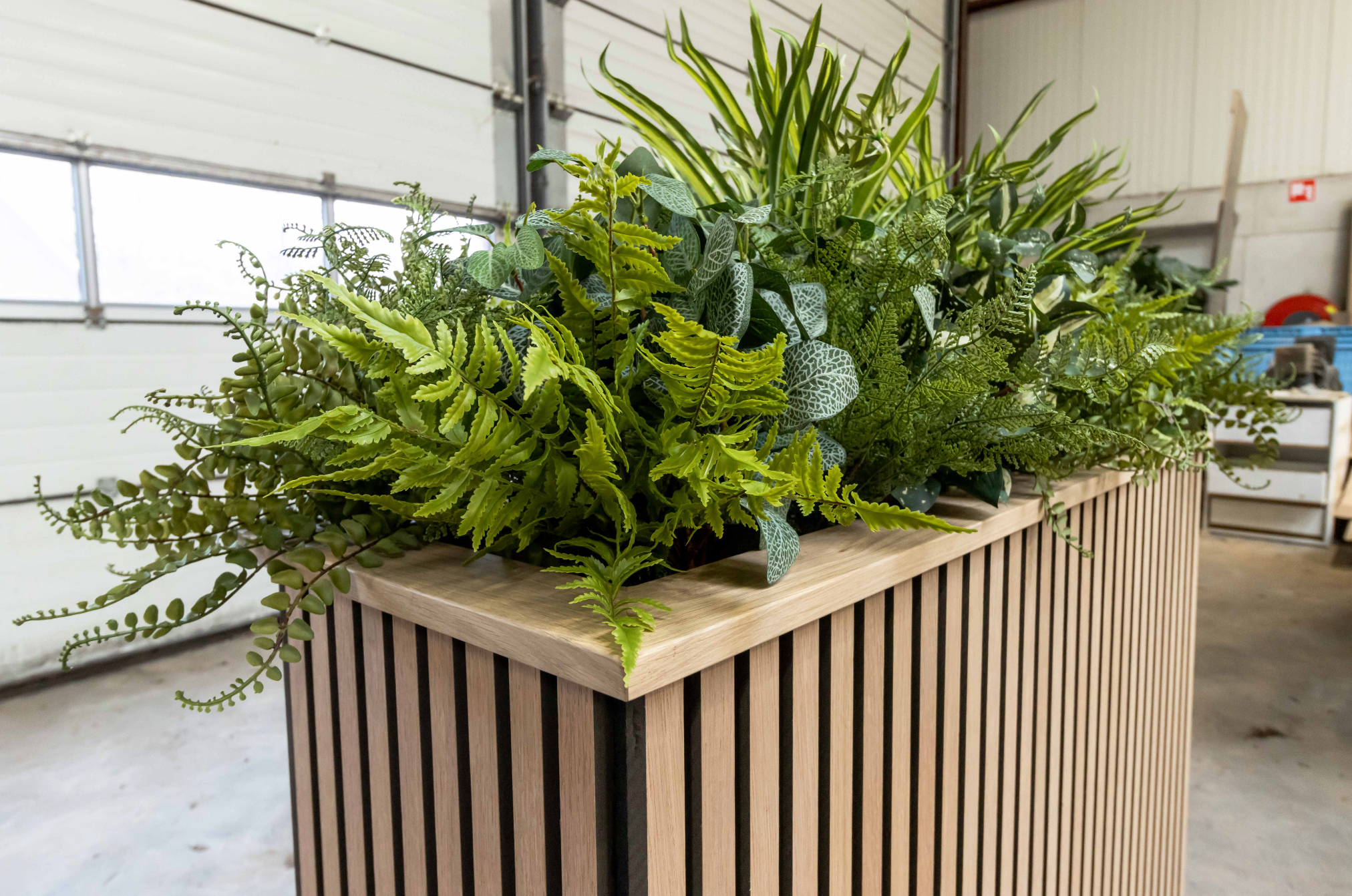 Plantenbak van akupanelen incl. kunstplanten