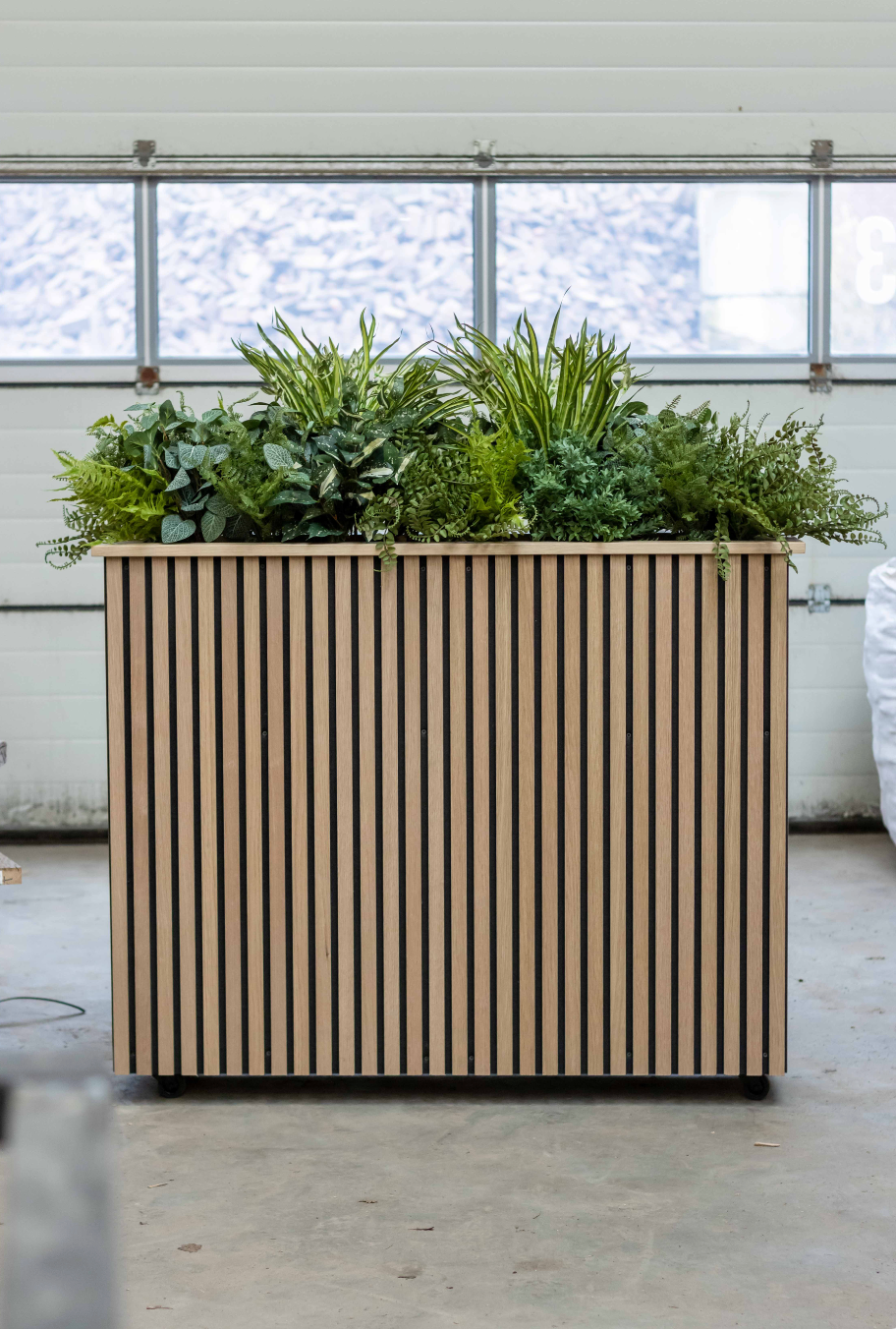 Plantenbak van akupanelen incl. kunstplanten