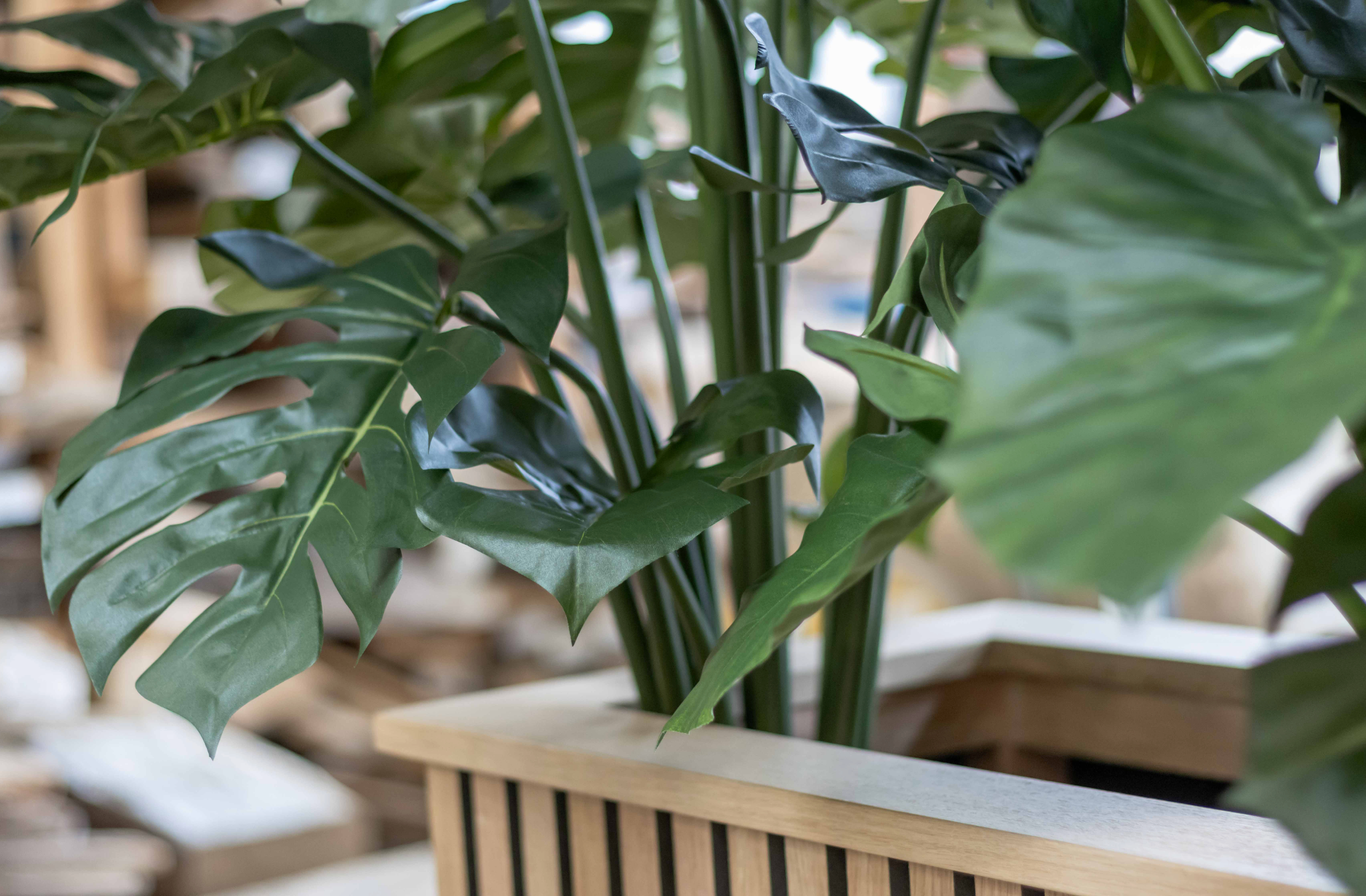 Plantenbak van akupanelen incl. kunstplanten