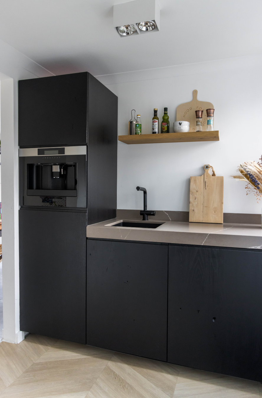 Keuken fronten eiken zwart