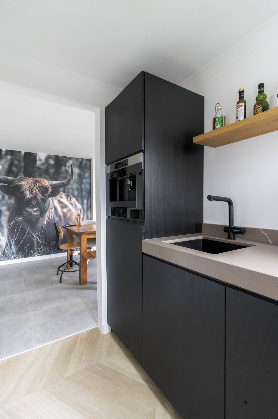 Keuken fronten eiken zwart