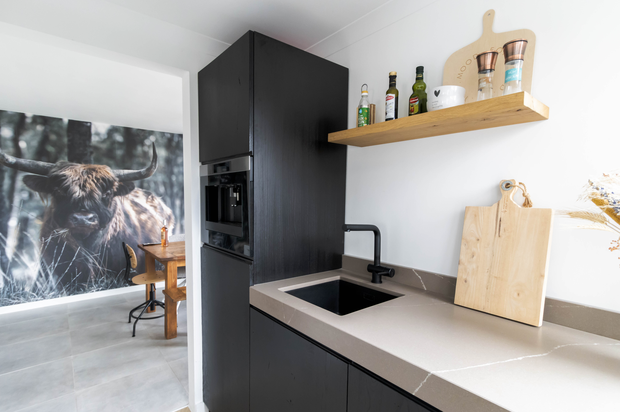 Keuken fronten eiken zwart