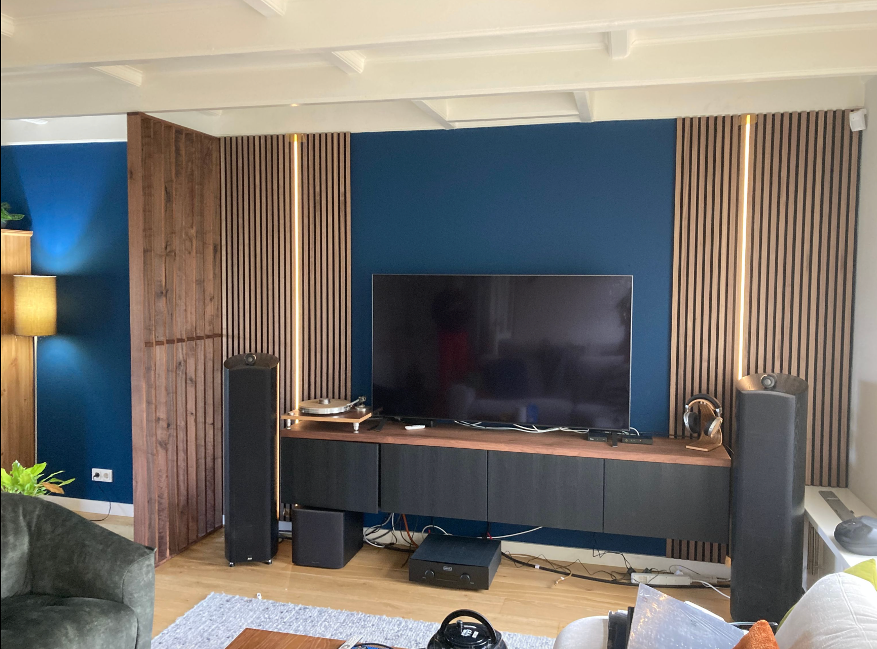 Roomdivider Amerikaans notenhout