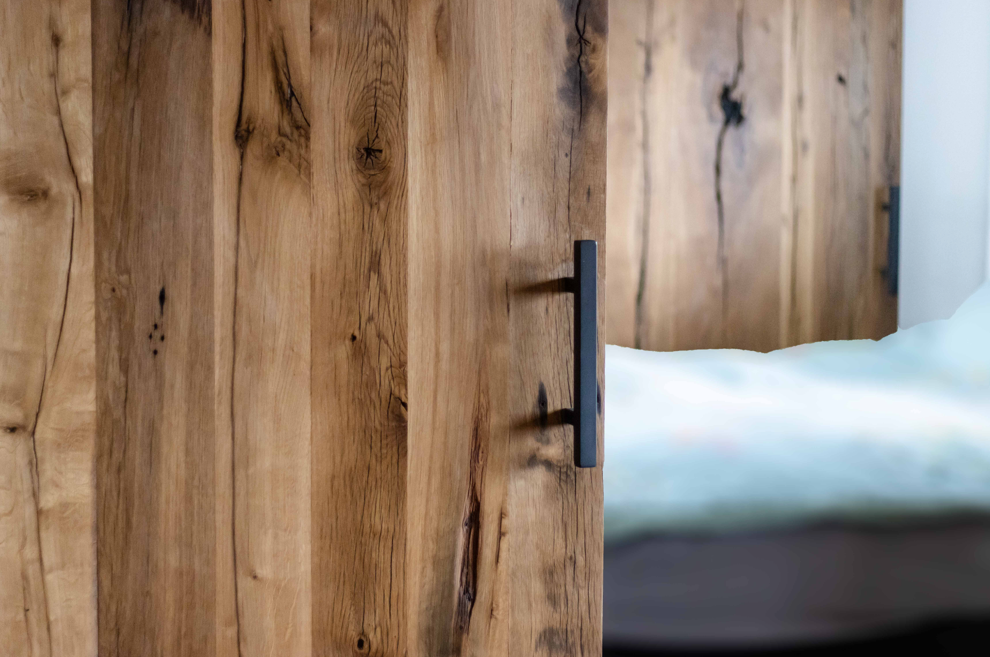 Dubbele schuifdeur Barnwood Geschaafd