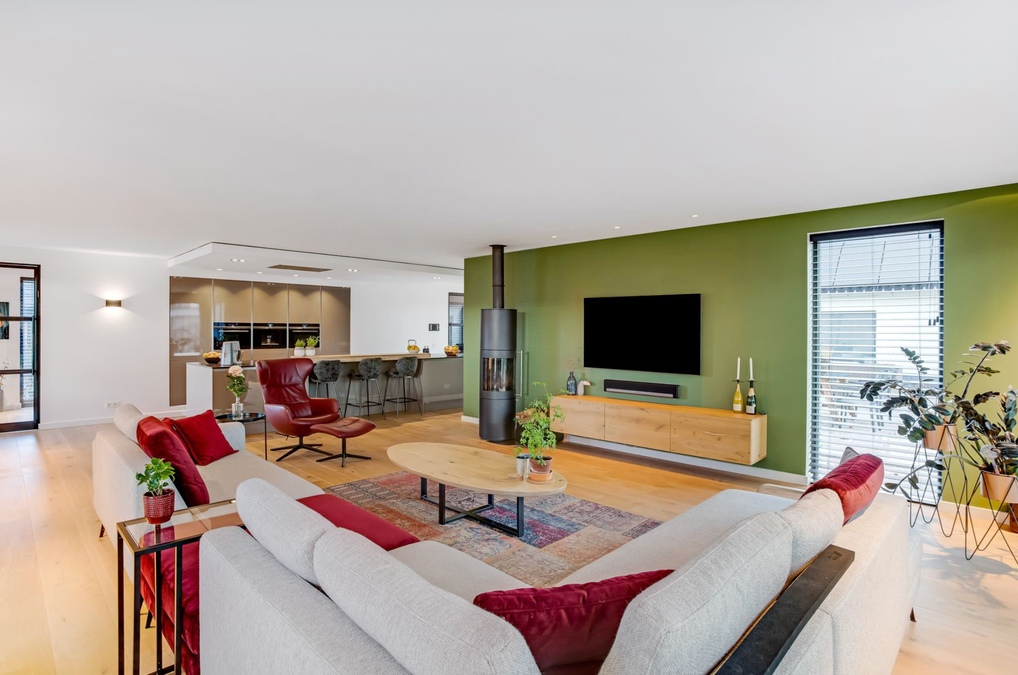 Zwevend tv meubel - Eikenhout