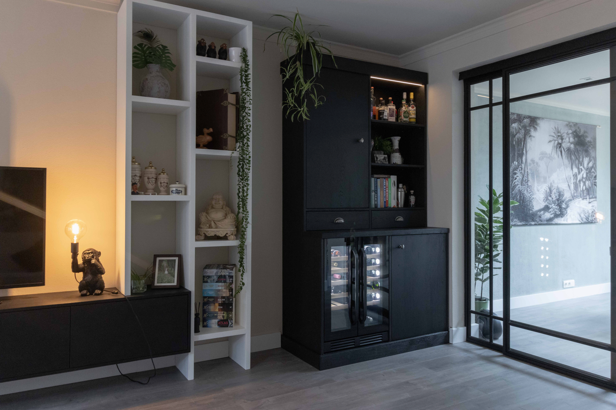 Wijnkast Eikenhout Zwart