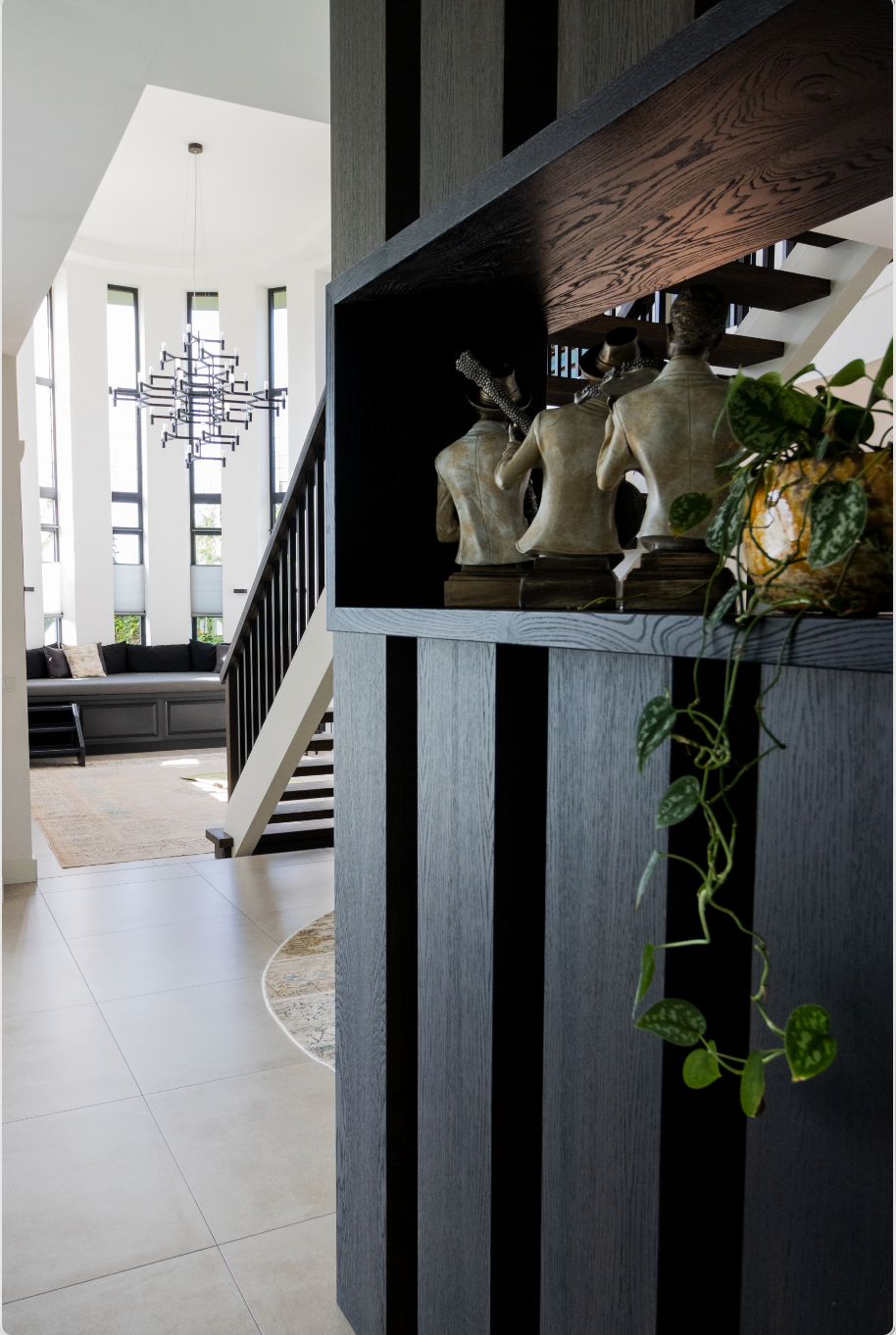 Roomdivider Zwart Eiken Robuust