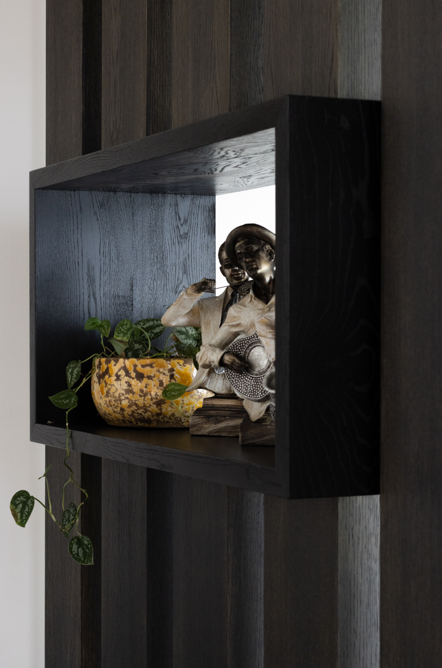 Roomdivider Zwart Eiken Robuust