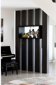 Roomdivider Zwart Eiken Robuust