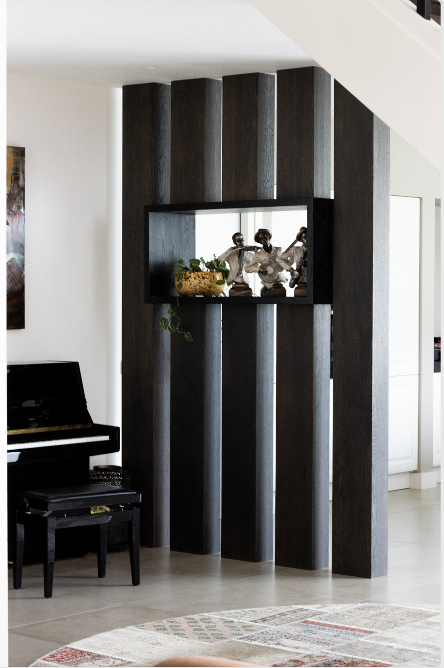 Roomdivider Zwart Eiken Robuust