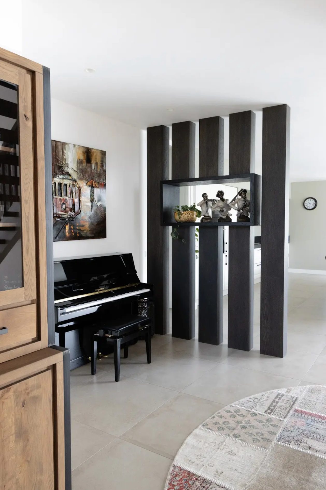 Roomdivider Zwart Eiken Robuust