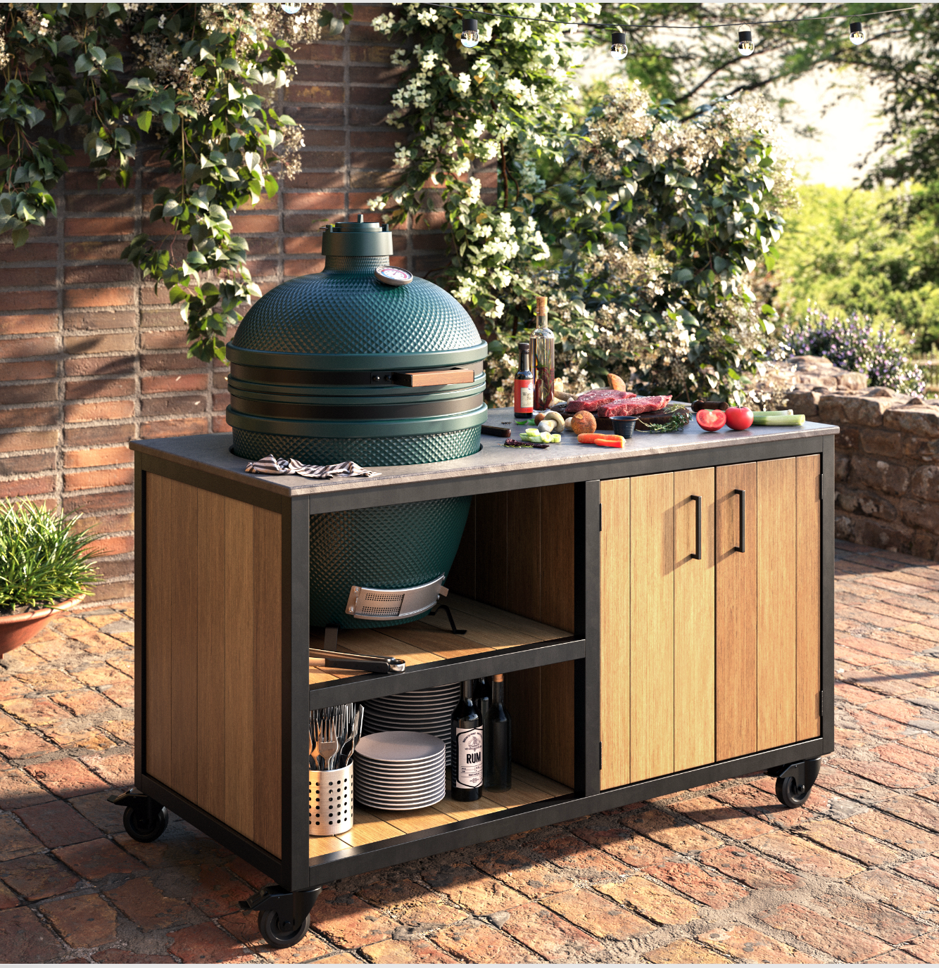 Buitenkeuken kamado (Big Green Egg, The Bastard, Kamado Joe) Lunawood