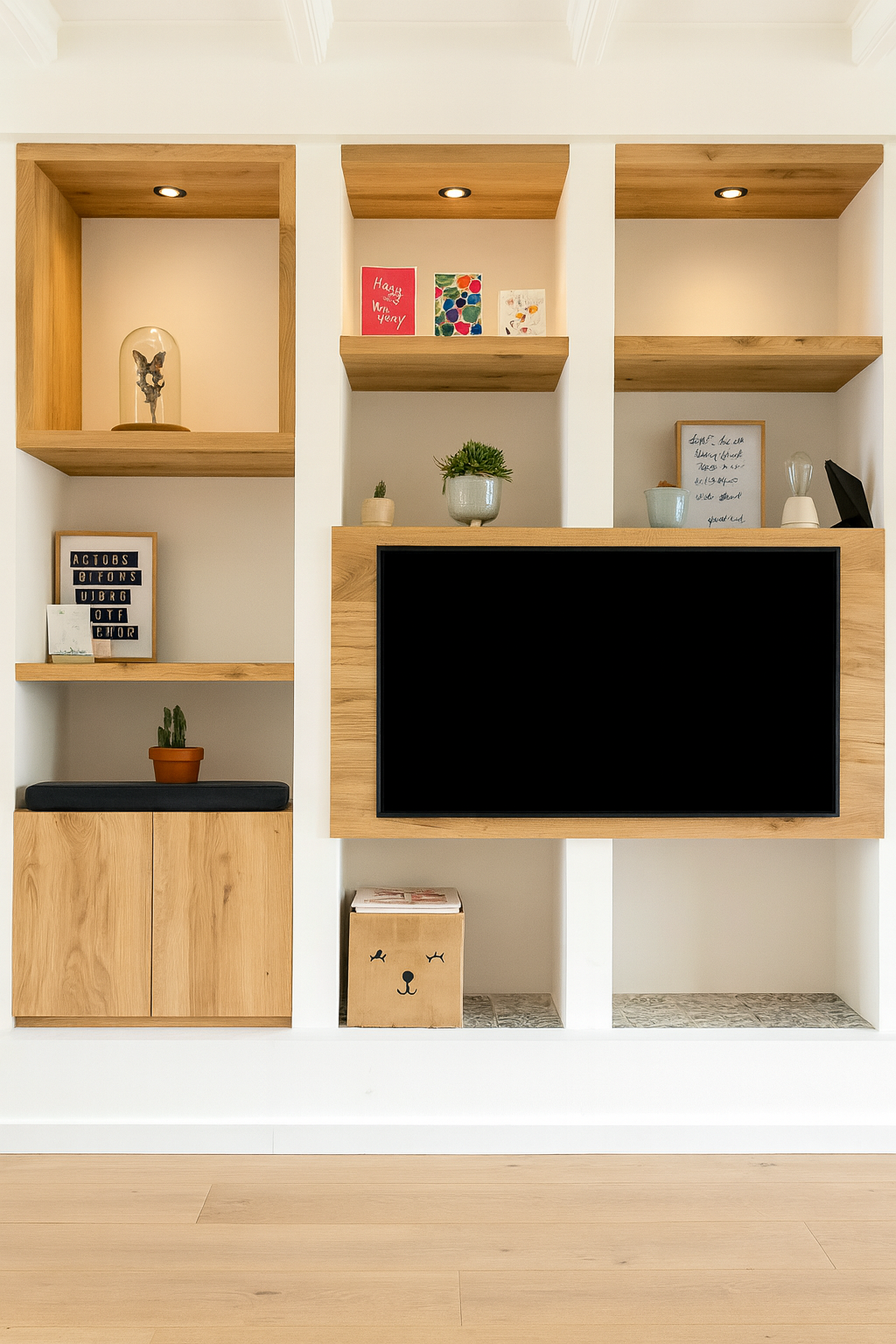 Sfeervolle Kastenwand van rustiek eiken