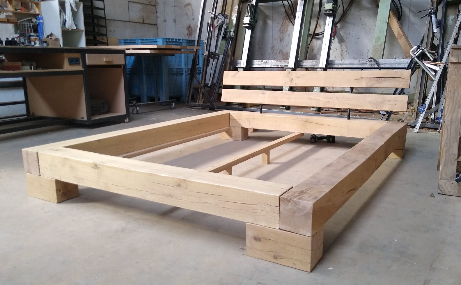 Bed ombouw - Eiken balken