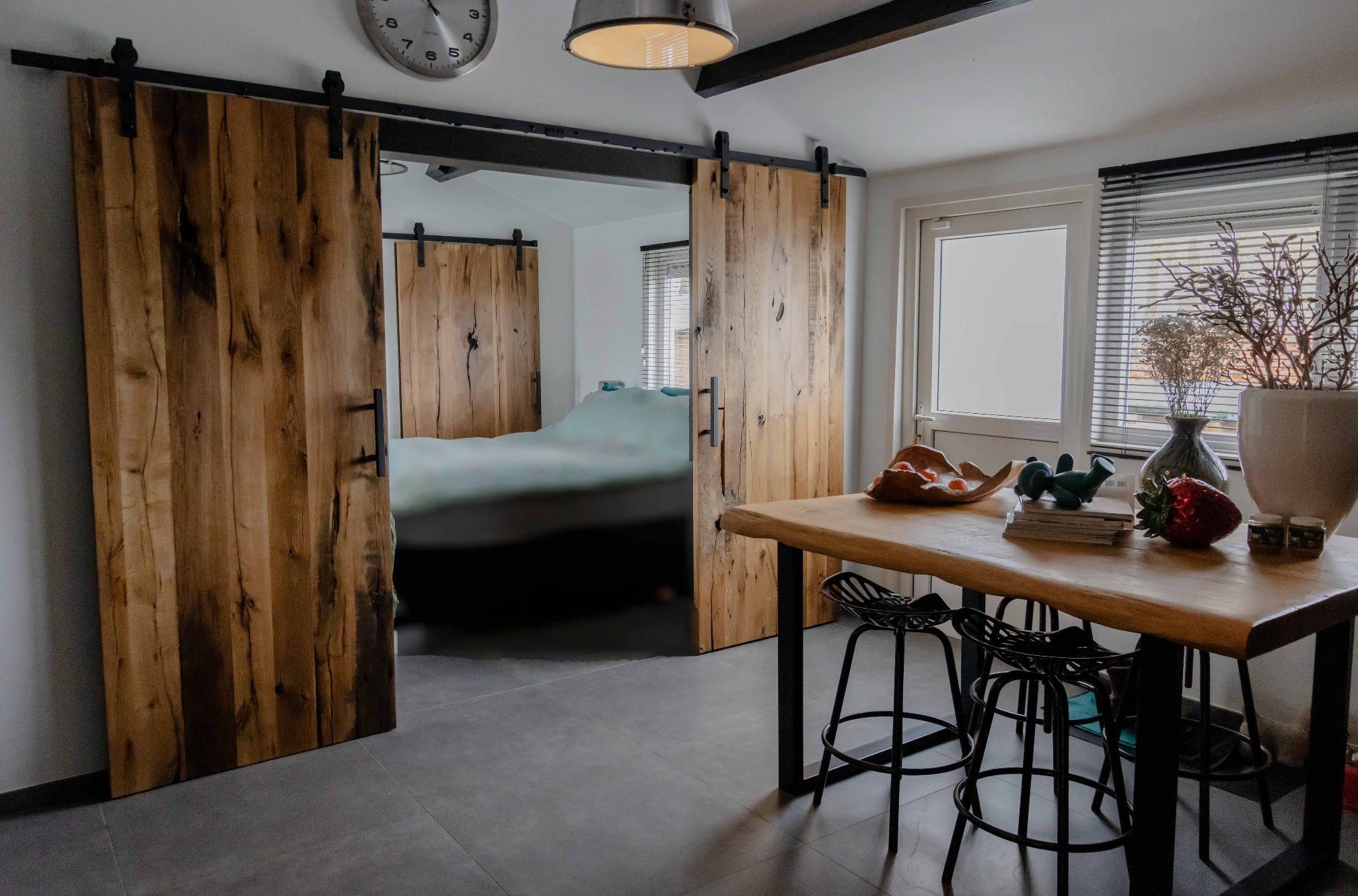 Dubbele schuifdeur Barnwood Geschaafd
