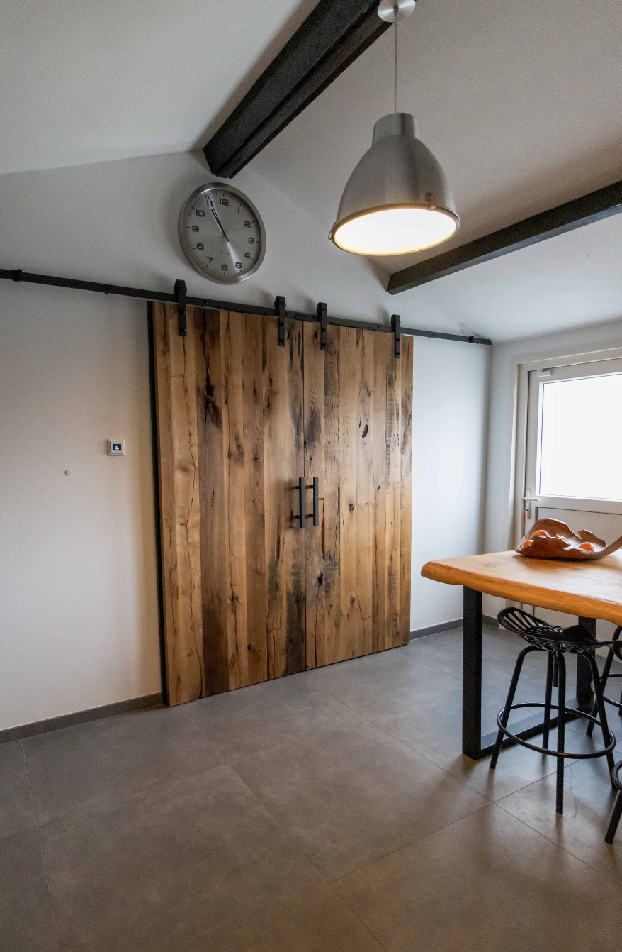 Dubbele schuifdeur Barnwood Geschaafd