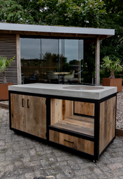 Barbecue Tafel (Kamado, Weber, Napoleon) – Betonnen blad, Barnwood