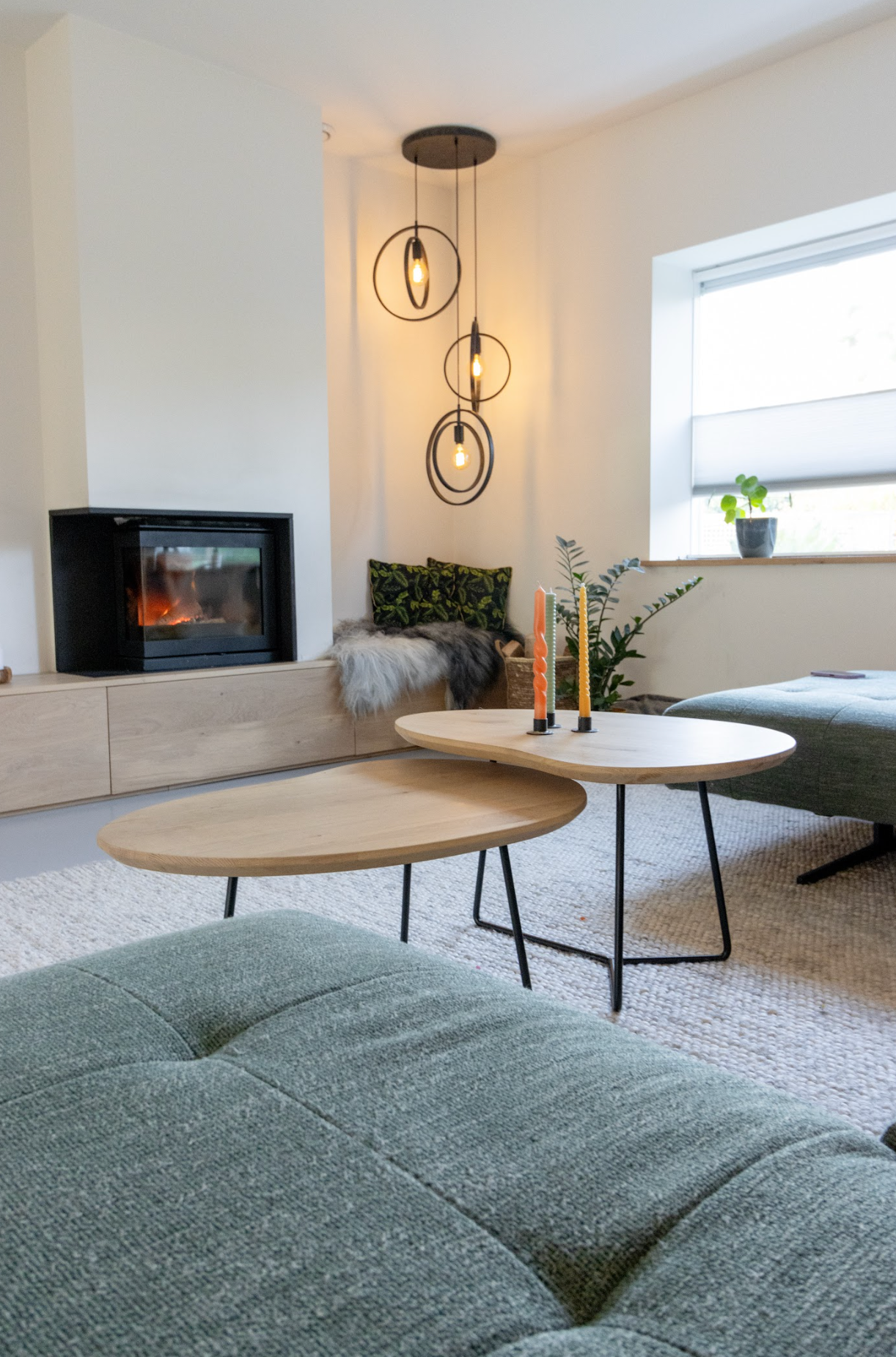 Salontafel Set Organische Vorm Eiken