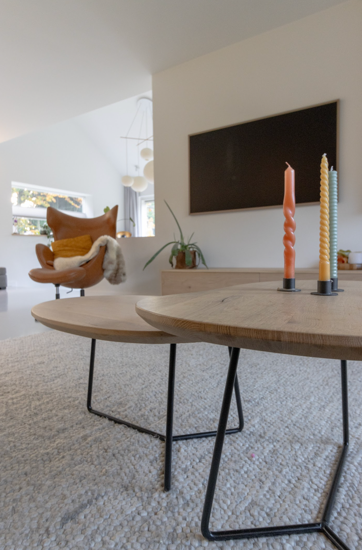 Salontafel Set Organische Vorm Eiken