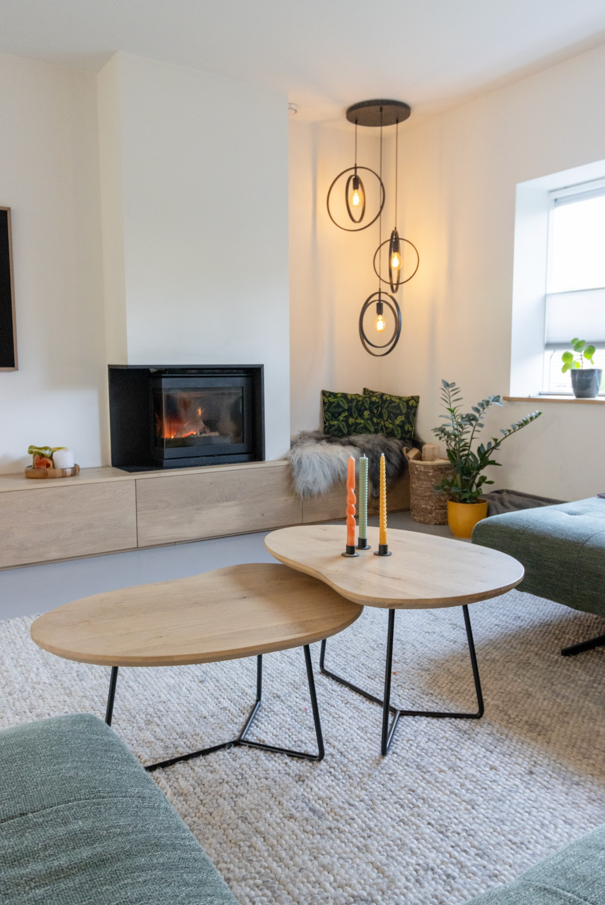 Salontafel Set Organische Vorm Eiken