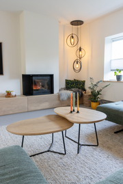 Salontafel Set Organische Vorm Eiken